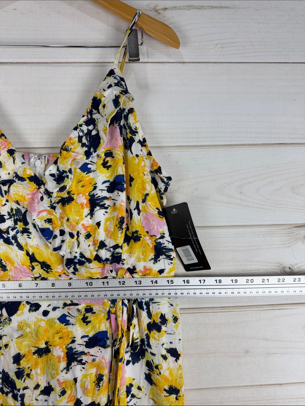 NWT Olivia Grey Maxi Dress — Yellow & Pink Floral XL - Picture 7 of 9